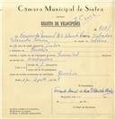 Registo de velocípede de marca Invencível, com o nº 7271, em nome de Fernando Manuel de S. Vilarinho Pereira, morador em Rinchoa.