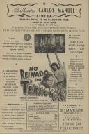 Programa do filme "No Reinado do Terror" com a participação de Robert Cummings, Arlene Dahl, Richard Basehart e Richard Hart.