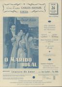 Programa do filme "O Marido Ideal" de Oscar Wilde realizado por Alexander Korda com a participação de Paulete Goddard e Michael Wilding.