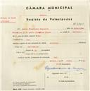 Registo de velocípede de marca Oriental, com o nº 4745, em nome de Mário Francisco Nogueira, morador em Ral.