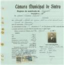 Registo de matricula de velocipedista em nome de Manuel Francisco Vicente, morador em Maceira, com o nº de inscrição 425.