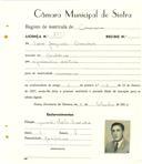 Registo de matricula de carroceiro em nome de [...] Joaquim Casinhas, morador em Montelavar, com o nº de inscrição 1983.