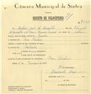 Registo de velocípede com o nº 7592, em nome de António João de Carvalho, morador em Pero Pinheiro.