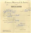 Registo de velocípede de marca Pombal, com o nº 6800, em nome de João Marques, morador em Queluz.