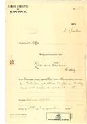 Construção de uma casa no Alto da Vargem, Queluz em nome de Cassiano Ferreira, com o Processo OB nº 353/1923, com a licença de construção nº 314 de 30/08/1923.