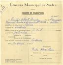 Registo de velocípede de marca J.M.F., com o nº 7045, em nome de Emílio Alberto Pereira, morador em Fachada.
