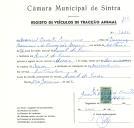 Registo de um veiculo de duas rodas tirado por dois animais de espécie muar destinado a transporte de mercadorias em nome de Manuel Duarte Mariano, morador em Aruil de Baixo.