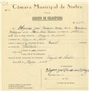 Registo de velocípede com o nº 6329, em nome de Olgario José Prudêncio Rodrigues, morador em Várzea de Sintra.