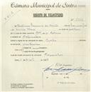 Registo de velocípede com o nº 5363, em nome de António Francisco dos Santos, morador em Capuchos.