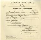 Registo de velocípede de marca Olga, com o nº 3124, em nome de Inácio Manuel Nunes, morador em Ulgueira.