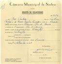 Registo de velocípede de marca Oriental, com o nº 6614, em nome de José Cardoso, morador em Francos, Rio de Mouro.