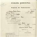 Registo de velocípede de marca Raio, com o nº 4562, em nome de Maximino Inocêncio Carioca, morador em Gouveia.