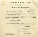 Registo de velocípede com o nº 3405, em nome de Júlio Vicente Catalão, morador em Maceira.