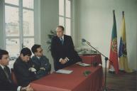 João Justino, Presidente da Câmara Municipal de Sintra, durante a assinatura do protocolo para a construção da igreja de Santa Maria e São Miguel no Sintra Cinema da Portela.