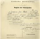 Registo de velocípede de marca Olympique, com o nº 786, em nome de Joaquim José Paulo, morador em Arneiro dos Marinheiros.