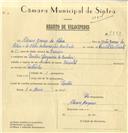 Registo de velocípede de marca Oriental, com o nº 7883, em nome de Álvaro Gomes da Silva, morador em Pendão.