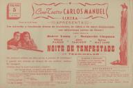 Programa do filme "Noite de Tempestade" com a participação de Robert Young, Marguerite Chapman, Wilard Parker, Akim Tamiroff e Barton Mar Lane.