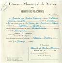 Registo de velocípede com o nº 5103, em nome de Camilo da Rocha Correia, morador em Idanha.