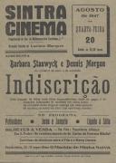 Programa do filme "Indiscrição" com a participação dos atores Barbara Stannyck e Dennis Morgan.