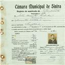 Registo de matricula de velocipedista em nome de João Duarte Santana, morador em Cabecinha, com o nº de inscrição 390.