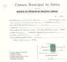 Registo de um veiculo de duas rodas tirado por um animal de espécie muar  destinado a transporte de mercadorias em nome de Marques Luís de Sousa, morador em Lourel.