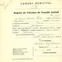 Registo de um veiculo de duas rodas tirado por dois animais de espécie cavalar destinado a transporte de mercadorias em nome de Miguel Duarte Patrão, morador em Godigana.