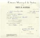 Registo de velocípede de marca Pombal, com o nº 8577, em nome de Jacinto Manuel da Costa, morador em Nafarros.