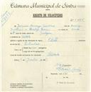 Registo de velocípede de marca Elite, com o nº 5285, em nome de Joaquim Domingos Gualdino, morador em Cabrela.