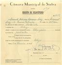 Registo de velocípede de marca Champion, com o nº 7649, em nome de Ernesto Estevão Lourenço Luís, morador em Sabugo.