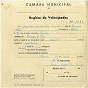 Registo de velocípede com o nº 1793, em nome de Joaquim Mendes Dias Amado, morador em Cacém de Cima.