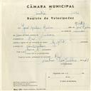 Registo de velocípede com o nº 4313, em nome de José Matias Rocha, morador em Ral.