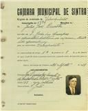 Registo de matricula de velocipedista em nome de Júlio José Duarte, morador em São João das Lampas, com o nº de inscrição 1776.