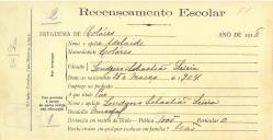 Recenseamento escolar de Adelaide Leiria, filha de Ludgero Sebastião Leiria, morador no Mucifal.