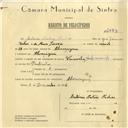 Registo de velocípede de marca Caravela com motor Cuciolo, com o nº 6083, em nome de António Mateus Mechas, morador em Almoçageme.
