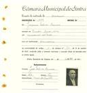 Registo de matricula de carroceiro em nome de Joaquim Esteves Ramos, morador no Penedo, Casas Novas, com o nº de inscrição 1749.