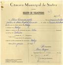 Registo de velocípede de marca Helios,  com o nº 6808, em nome de Albino Fernandes Julião, morador em A-da-Beja.