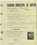 Registo de matricula de velocipedista em nome de José Cartaxo, morador em Venda Seca, com o nº de inscrição 1867.