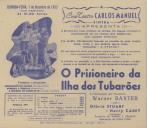 Programa do filme "O Prisioneiro da Ilha dos Tubarões" realizado por John Ford, com a participação de Glória Stuart e Harry Carey.  