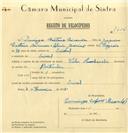 Registo de velocípede de marca Vilar, com o nº 7604, em nome de Domingos Caetano Miranda, morador em Seixal.