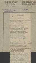 Verso "Circulo" I de Francisco Costa, publicado no Jornal "Regeneração", de Figueiró dos Vinhos.