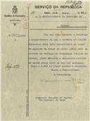 Ofício dirigido ao Administrador do Concelho de Sintra, proveniente do Batalhão de Pontoneiros, Tenente Coronel de Engenharia, Humberto Severim de Morais, referente ao pedido do soldado Francisco Luís Lobo, morador em Agualva, para se alistar na Polícia de Segurança Pública de Lisboa.