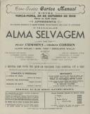 Programa do filme Alma Selvagem com a participação de Peggy Cummins e Charles Coburn, Lloyd Nolan, Burl Ives, Geraldine Walls.