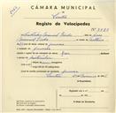 Registo de velocípede com o nº 3484, em nome de Custódio Manuel Bicho, morador em Gouveia.