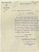 Ofício dirigido ao Administrador do Concelho de Sintra, proveniente do Comandante da 3ª divisão de Trânsito da Polícia de Segurança Pública de Lisboa, Capitão A. Maia de Loureiro, solicitando a intimação de Luís Miguel do Couto, morador em Sintra a comparecer na Secção de Trânsito a fim de pagar uma multa por transgressão do código.