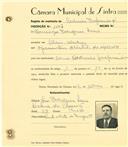 Registo de matricula de cocheiro profissional em nome de Domingos Rodrigues Lúcio, morador em Mem Martins, com o nº de inscrição 1147.