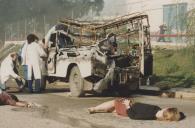Simulacro de um acidente em Queluz com vários feridos.