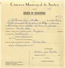 Registo de velocípede de marca Império, com o nº 6713, em nome de António José Brilka, morador em Venda Seca.