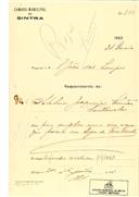 Ampliação de uma casa em Fontanelas em nome de Adelina Joaquina Semião, com o Processo OB nº 280/1923, com a licença de construção nº 242 de 26/06/1923.