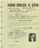 Registo de matricula de velocipedista em nome de João António Gomes, morador na Tojeira, com o nº de inscrição 1731.