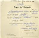 Registo de velocípede de marca Nacional, com o nº 618, em nome de Bernardino Paulo Nunes, morador em S. João das Lampas.